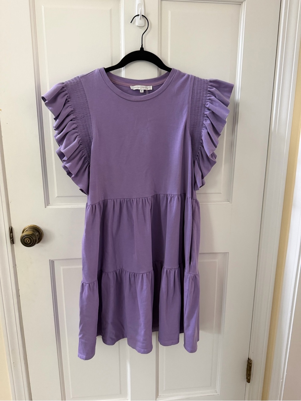 Lavender Ruffle Sleeve Tiered Dress by English factory